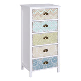 Wooden Chest Of 5 Drawers 46cm Wide - Velmora