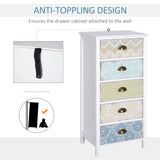 Wooden Chest Of 5 Drawers 46cm Wide - Velmora