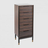 Wooden Chest Of 5 Drawers 50cm Wide Narrow - Bali