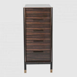 Wooden Chest Of 5 Drawers 50cm Wide Narrow - Bali