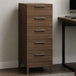 Wooden Chest Of 5 Drawers 50cm Wide Narrow - Calla