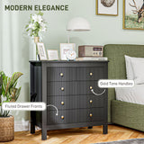 Wooden Chest Of 5 Drawers 79cm Wide - Velmora