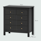 Wooden Chest Of 5 Drawers 79cm Wide - Velmora