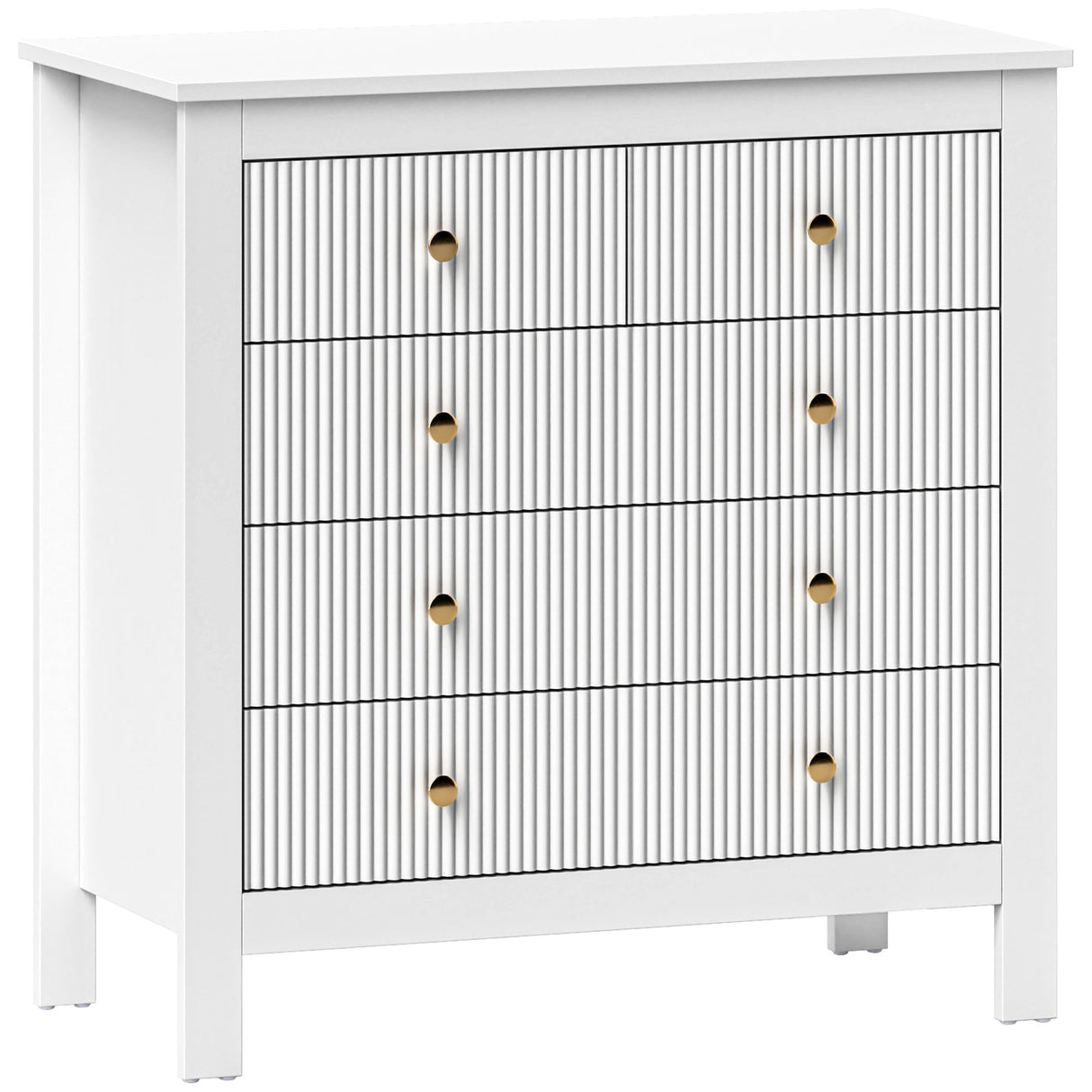 Wooden Chest Of 5 Drawers 79cm Wide - Velmora
