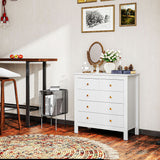 Wooden Chest Of 5 Drawers 79cm Wide - Velmora