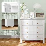 Wooden Chest Of 5 Drawers 79cm Wide - Velmora