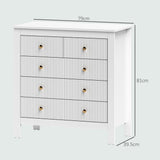 Wooden Chest Of 5 Drawers 79cm Wide - Velmora