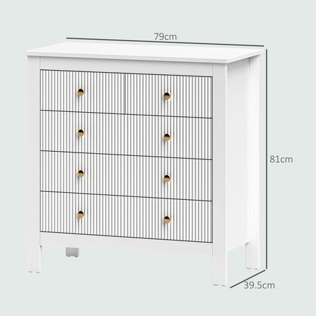 Wooden Chest Of 5 Drawers 79cm Wide - Velmora