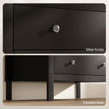 Wooden Chest Of 5 Drawers 79cm Wide With Round Metal Knobs - Velmora