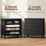 Wooden Chest Of 5 Drawers 79cm Wide With Round Metal Knobs - Velmora