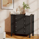 Wooden Chest Of 5 Drawers 79cm Wide With Round Metal Knobs - Velmora