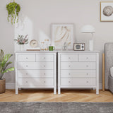 Wooden Chest Of 5 Drawers 79cm Wide With Round Metal Knobs - Velmora