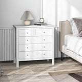 Wooden Chest Of 5 Drawers 79cm Wide With Round Metal Knobs - Velmora