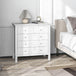 Wooden Chest Of 5 Drawers 79cm Wide With Round Metal Knobs - Velmora