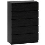 Wooden Chest Of 5 Drawers 80cm Wide - Velmora
