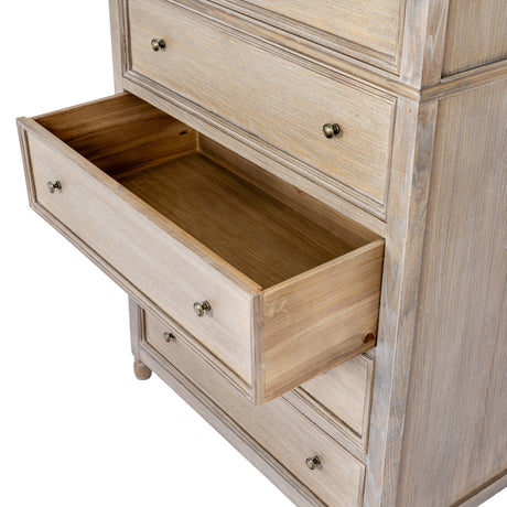 Wooden Chest Of 5 Drawers 90cm Wide - Delphine