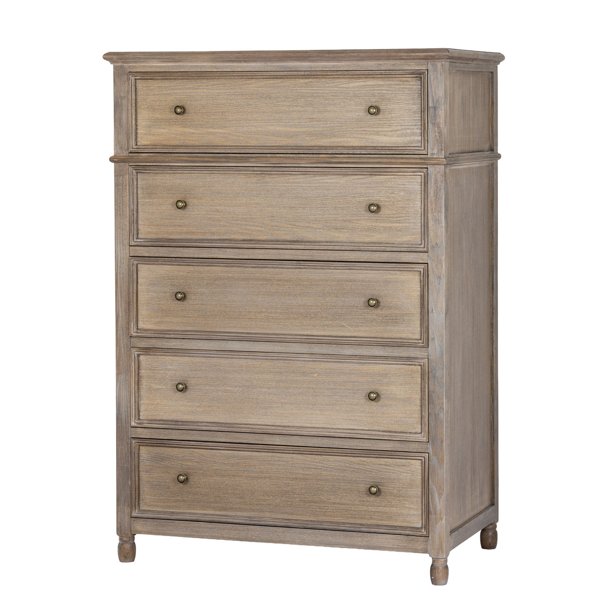 Wooden Chest Of 5 Drawers 90cm Wide - Delphine