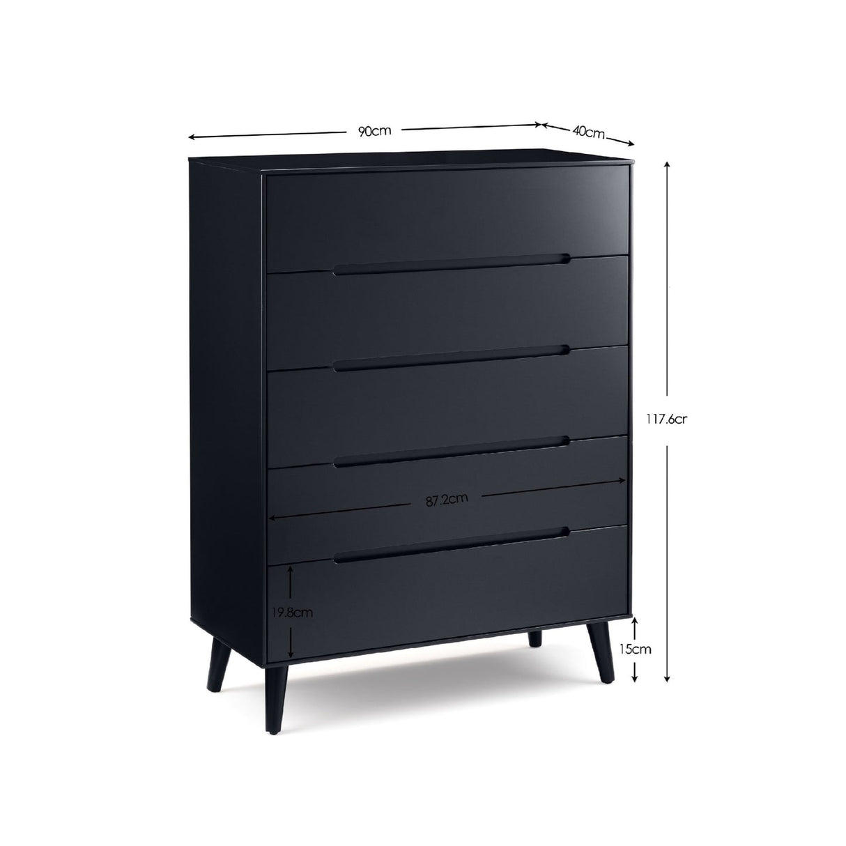 Wooden Chest Of 5 Drawers - Alicia
