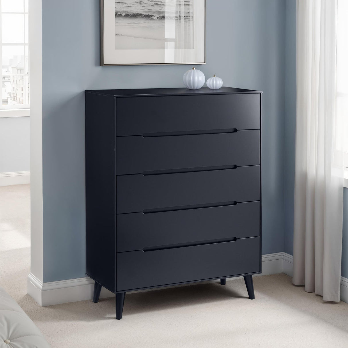 Wooden Chest Of 5 Drawers - Alicia