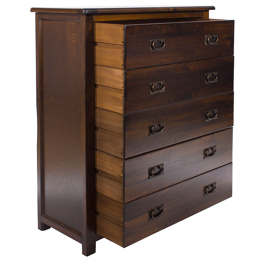Wooden Chest Of 5 Drawers - Boston