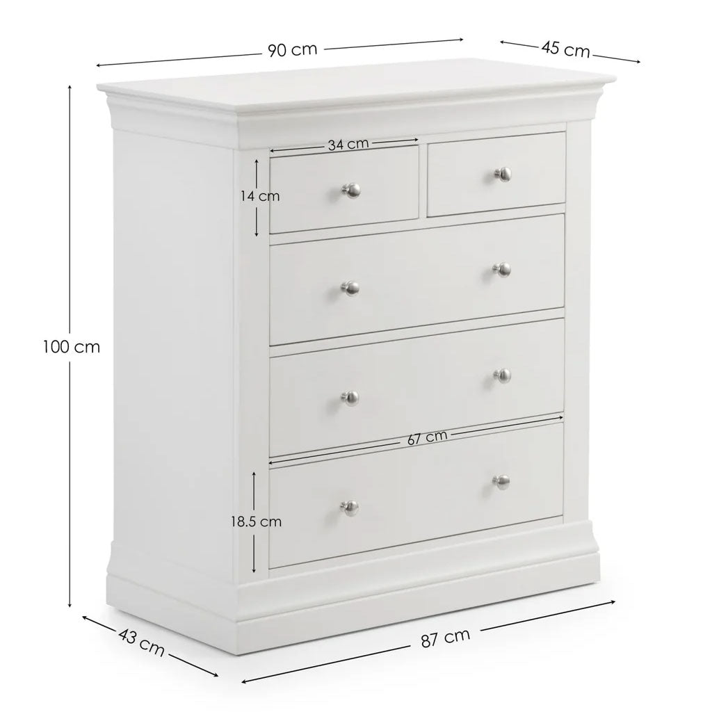 Wooden Chest Of 5 Drawers - Clermont