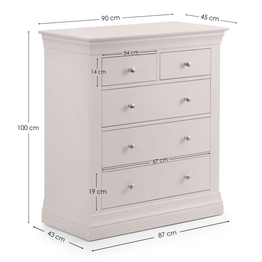 Wooden Chest Of 5 Drawers - Clermont