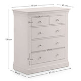 Wooden Chest Of 5 Drawers - Clermont