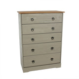 Wooden Chest Of 5 Drawers - Corona Compact