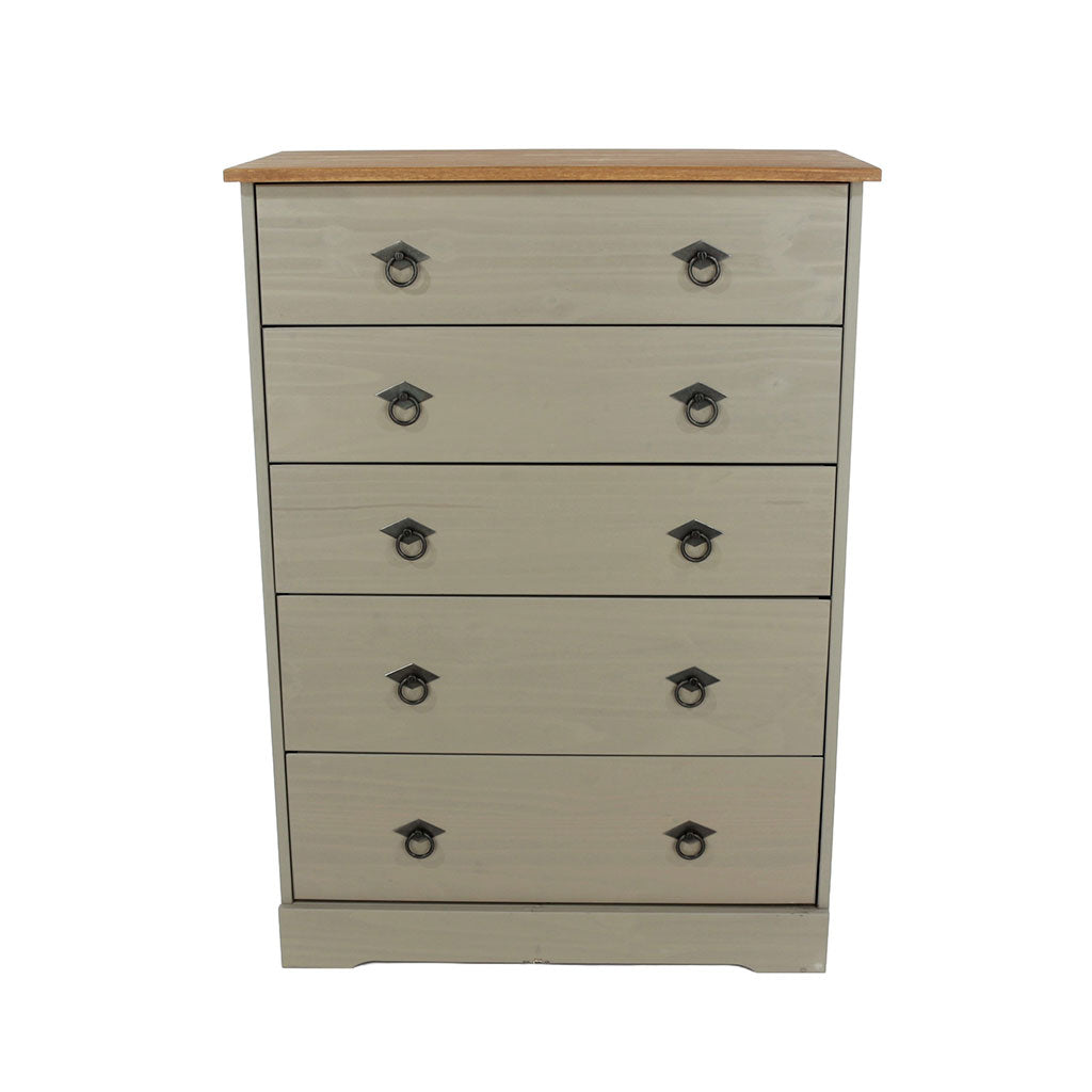 Wooden Chest Of 5 Drawers - Corona Compact