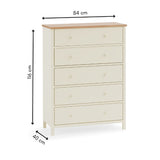 Wooden Chest Of 5 Drawers - Coxmoor