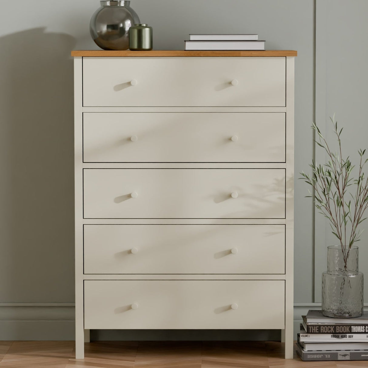 Wooden Chest Of 5 Drawers - Coxmoor