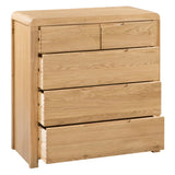 Wooden Chest Of 5 Drawers - Curve