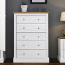 Wooden Chest Of 5 Drawers - Devon