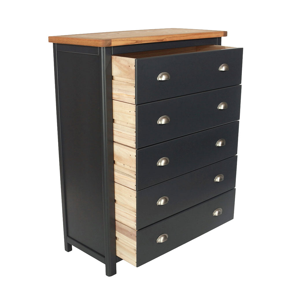 Wooden Chest Of 5 Drawers - Dunkeld