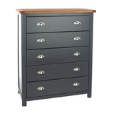 Wooden Chest Of 5 Drawers - Dunkeld