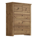 Wooden Chest Of 5 Drawers - Havana
