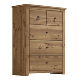 Wooden Chest Of 5 Drawers - Havana