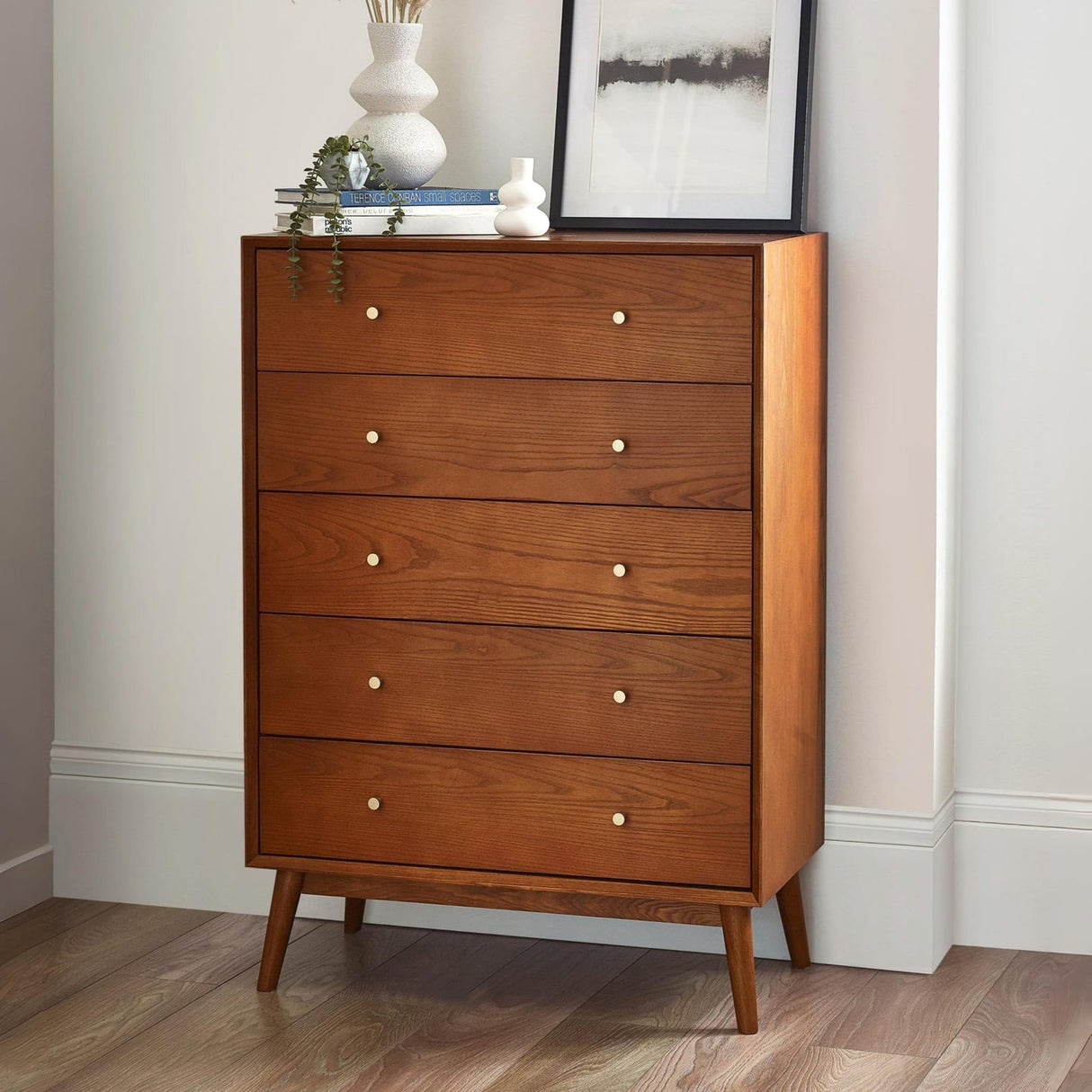 Wooden Chest Of 5 Drawers - Lowry