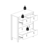 Wooden Chest Of 5 Drawers - Madrid
