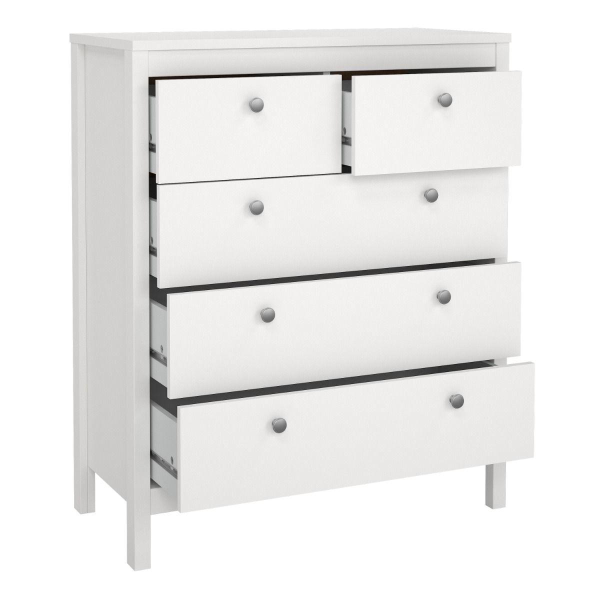 Wooden Chest Of 5 Drawers - Madrid
