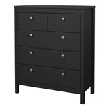 Wooden Chest Of 5 Drawers - Madrid