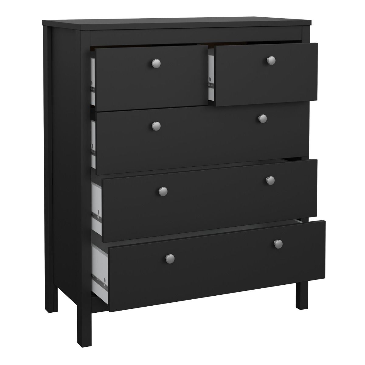 Wooden Chest Of 5 Drawers - Madrid