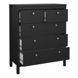 Wooden Chest Of 5 Drawers - Madrid