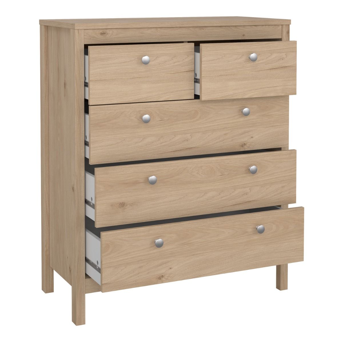 Wooden Chest Of 5 Drawers - Madrid