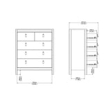 Wooden Chest Of 5 Drawers - Madrid