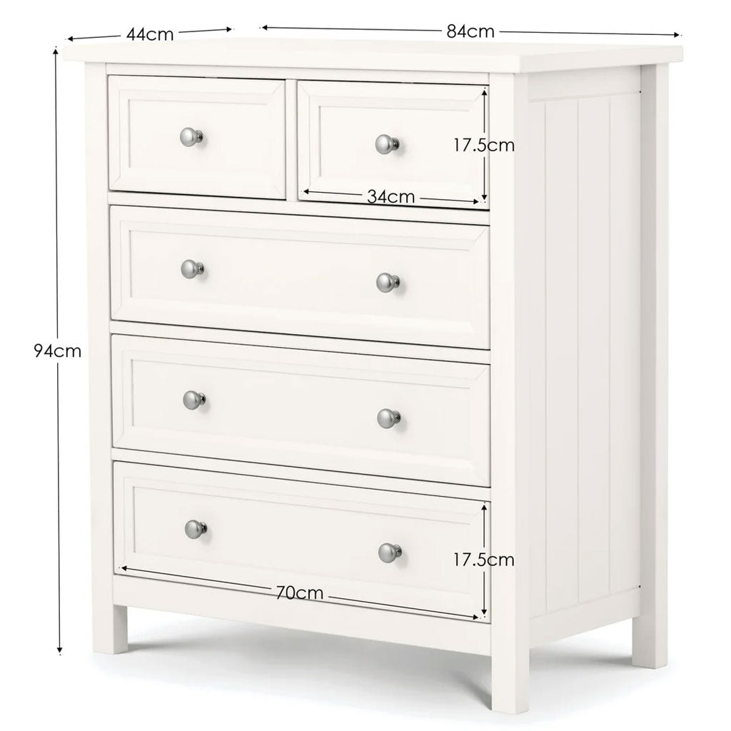 Wooden Chest Of 5 Drawers - Maine
