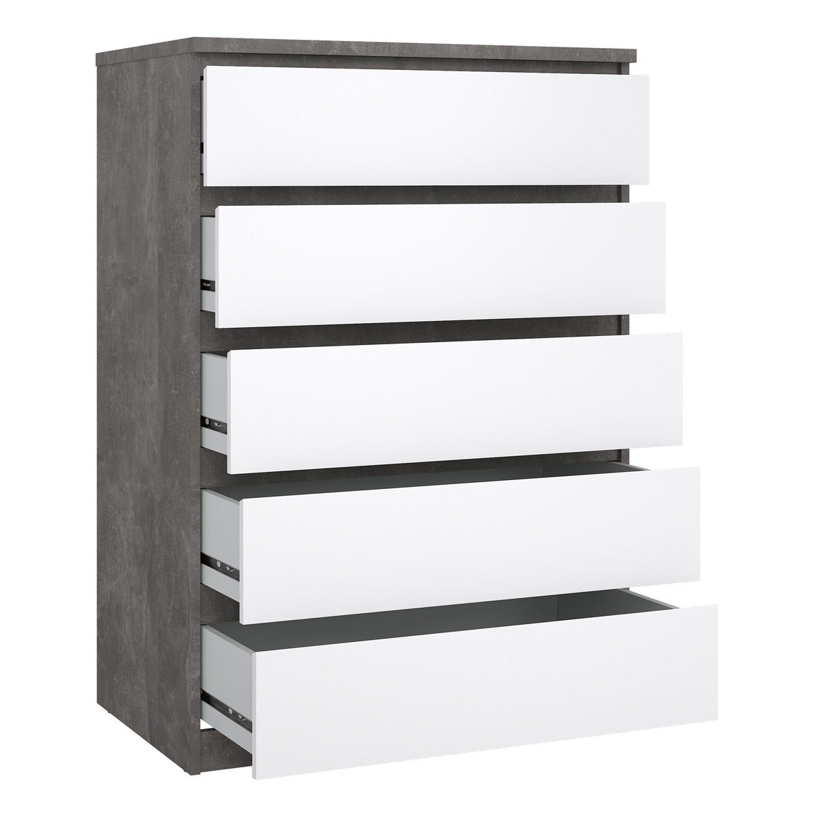 Wooden Chest Of 5 Drawers - Naia