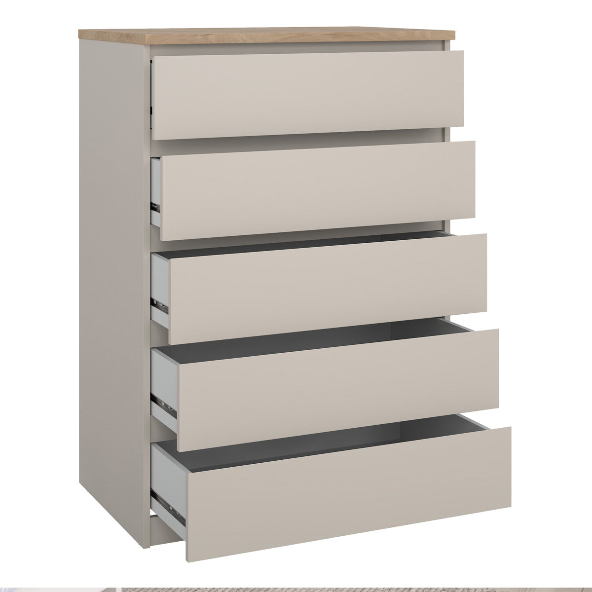 Wooden Chest Of 5 Drawers - Naia
