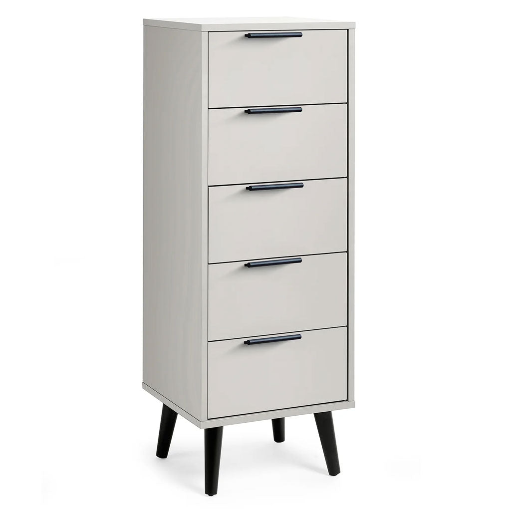 Wooden Chest Of 5 Drawers Narrow - Alba