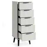 Wooden Chest Of 5 Drawers Narrow - Alba